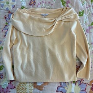 Butter Yellow Sweater with Bow Detail